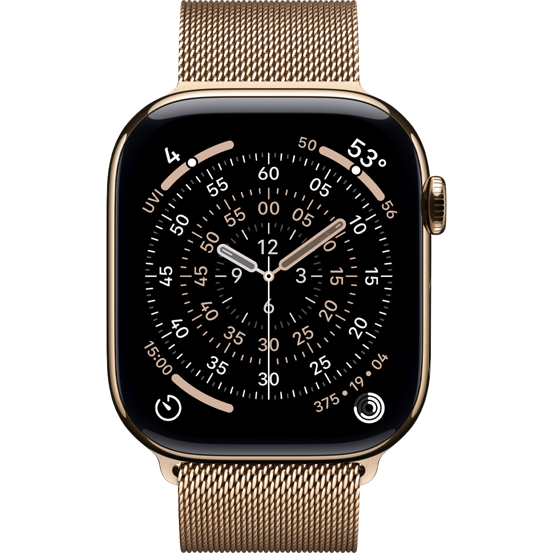 Умные часы Apple Watch Series 11 GPS + Cellular, 46mm Gold Titanium Case with Gold Milanese Loop - S/M