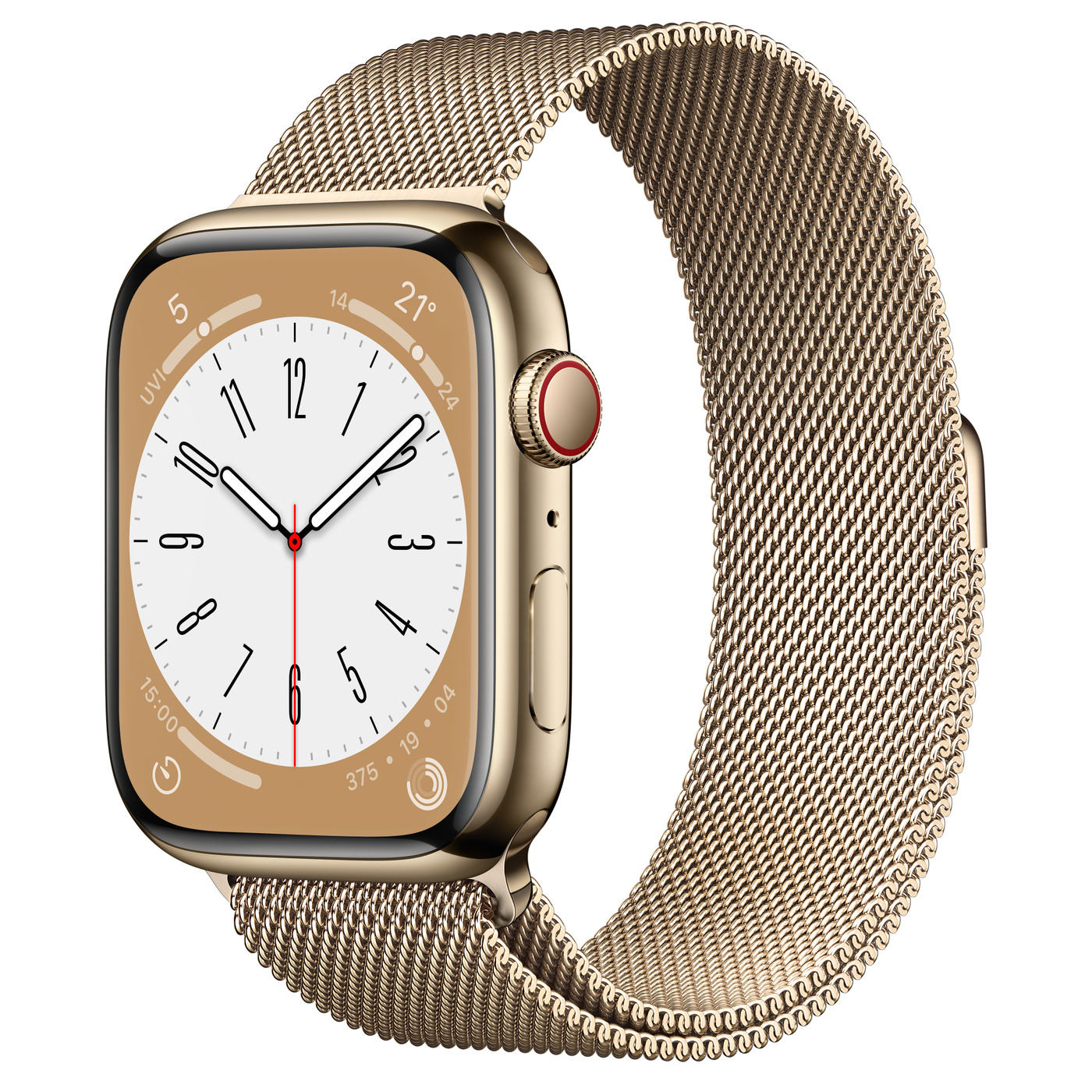 Часы Apple Watch Series 8 GPS + Cellular 45mm (Gold R Stainless Steel Case with Gold Milanese Loop)