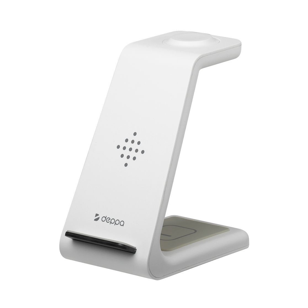 Беспроводное зарядное устройство Deppa Charging Stand 3 в 1 (24015) для Apple iPhone/ Watch/AirPods/ 17.5W/ White