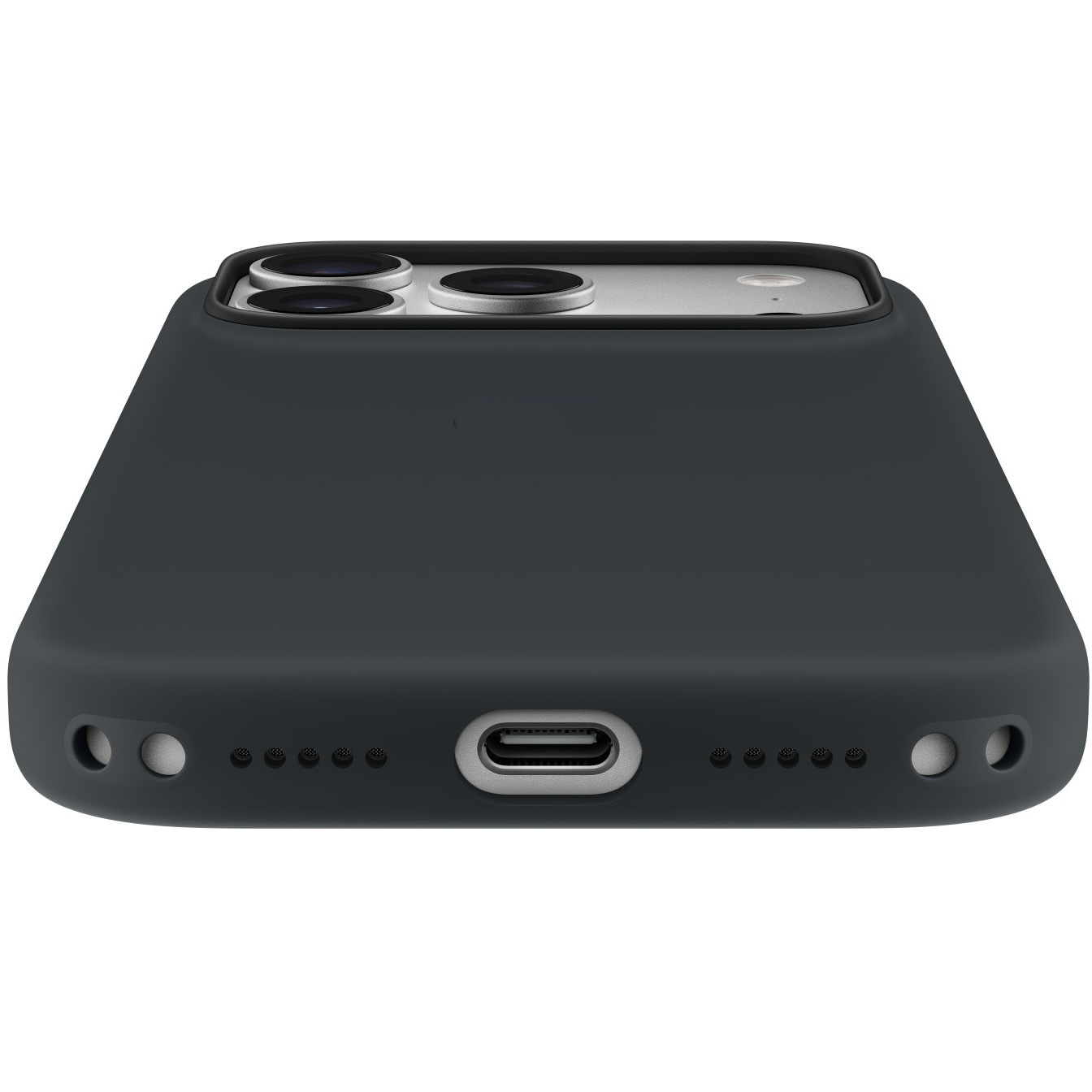 Силиконовый чехол Naturally Silicone Case with MagSafe Black для iPhone 17 Pro