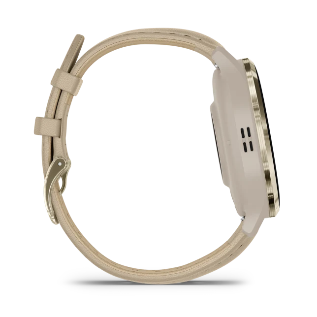 Умные часы Garmin Venu 3S Soft gold stainless steel bezel with French grey case and leather band (010-02785-55)