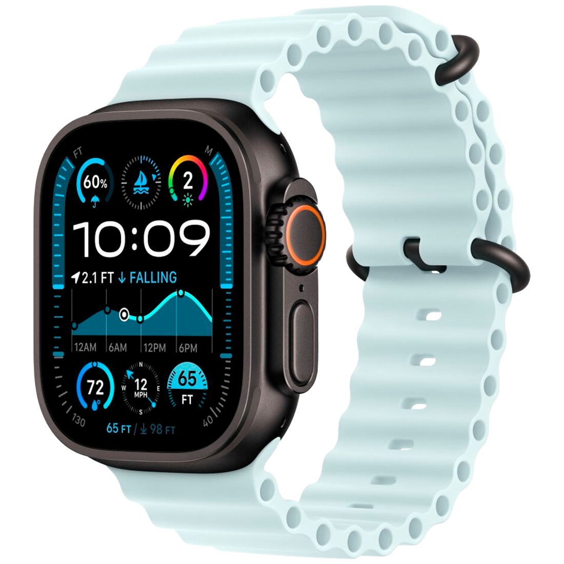 Умные часы Apple Watch Ultra 2 GPS + Cellular, 49mm Black Titanium Case with Ice Blue Ocean Band