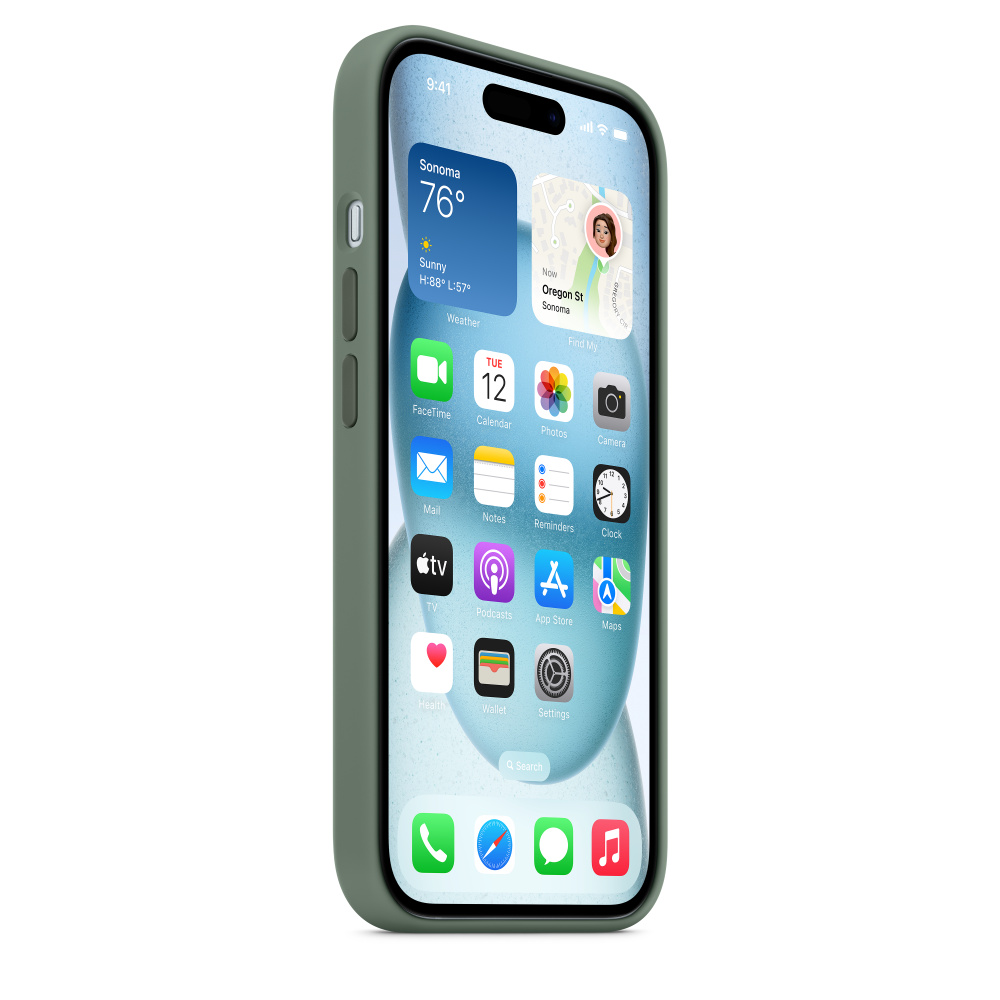 Силиконовый чехол Apple iPhone 15 Silicone Case with MagSafe - Cypress (MT0X3ZM/A) для iPhone 15