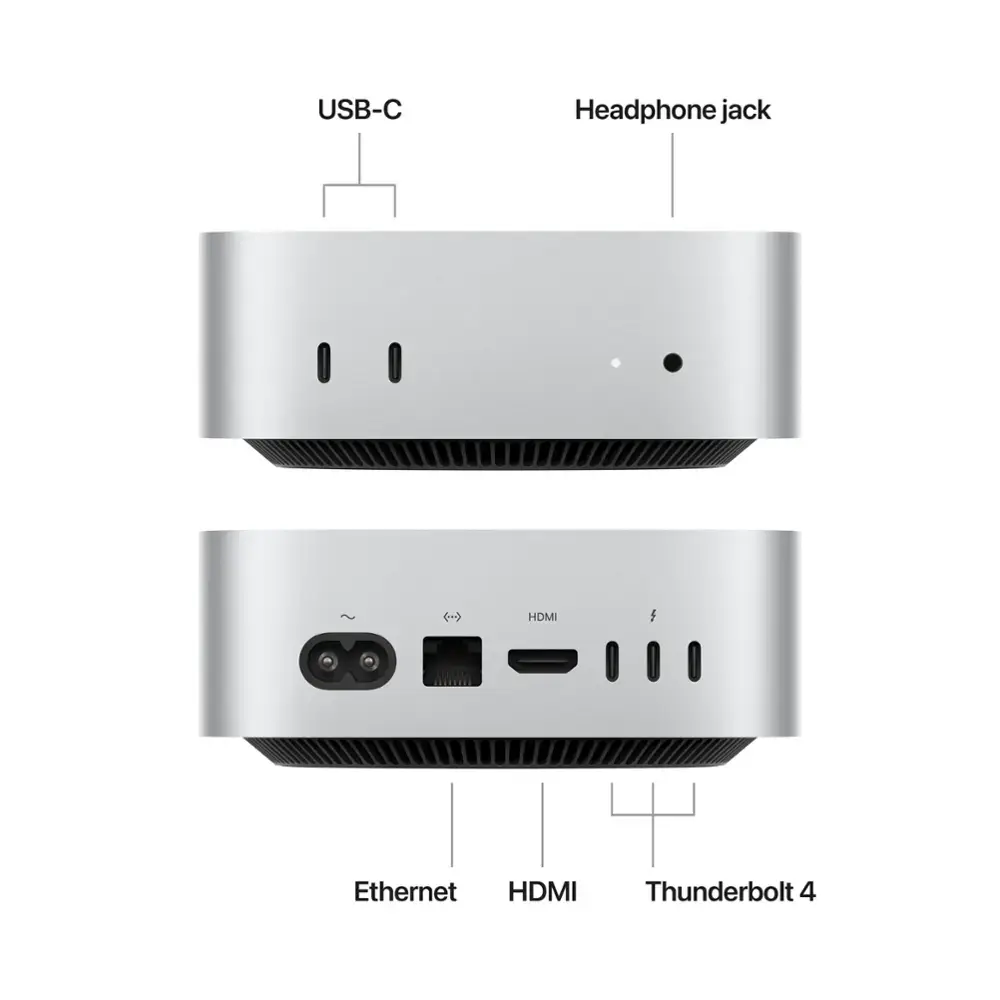 Настольный компьютер Apple Mac mini 2024 (MU9E3) Apple M4, 16 ГБ RAM, 512 ГБ SSD, Apple graphics 10-core, MacOS, silver