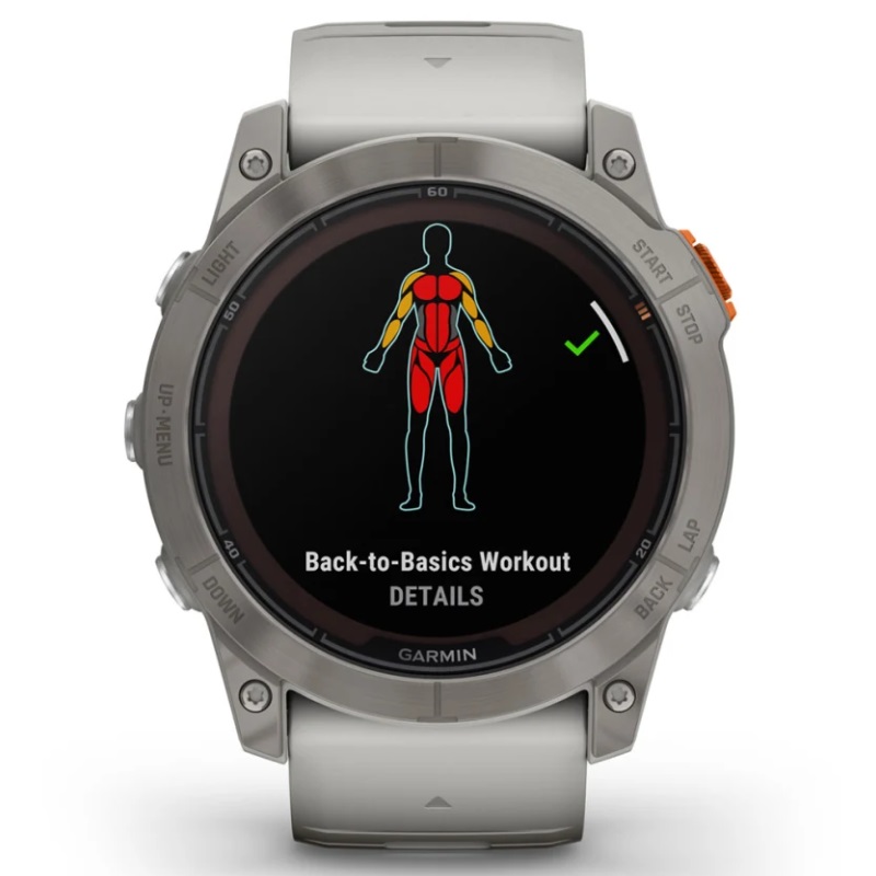 Умные часы Garmin fenix 7X Pro – Sapphire Solar Edition Titanium with Fog Gray/Ember Orange Band (010-02778-15)