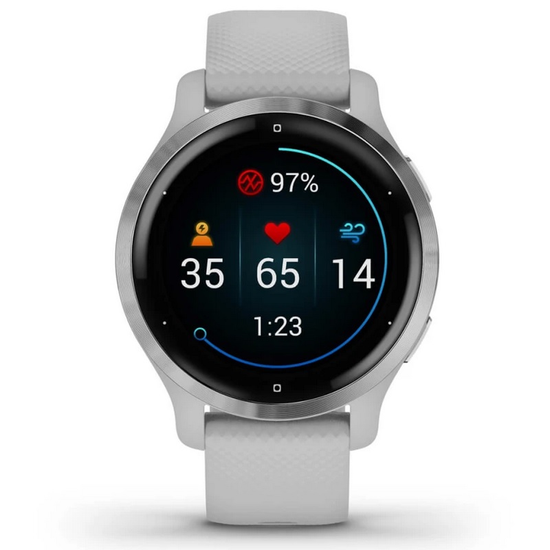 Умные часы Garmin Venu 2S Silver Stainless Steel Bezel with Mist Gray Case and Silicone Band (010-02429-12)