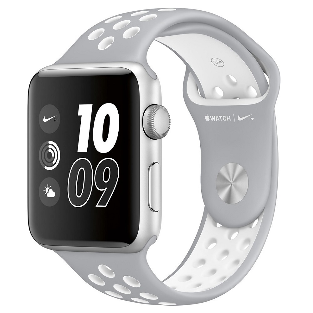 Часы Apple Watch Series 2 42mm (Silver Aluminum Case with Flat Silver/White Nike Sport Band)