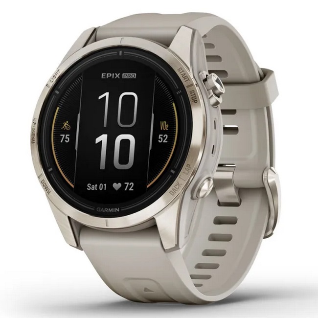 Умные часы Garmin epix Pro (Gen 2) – Sapphire Edition - 42 mm Soft Gold with Light Sand Band (010-02802-11)