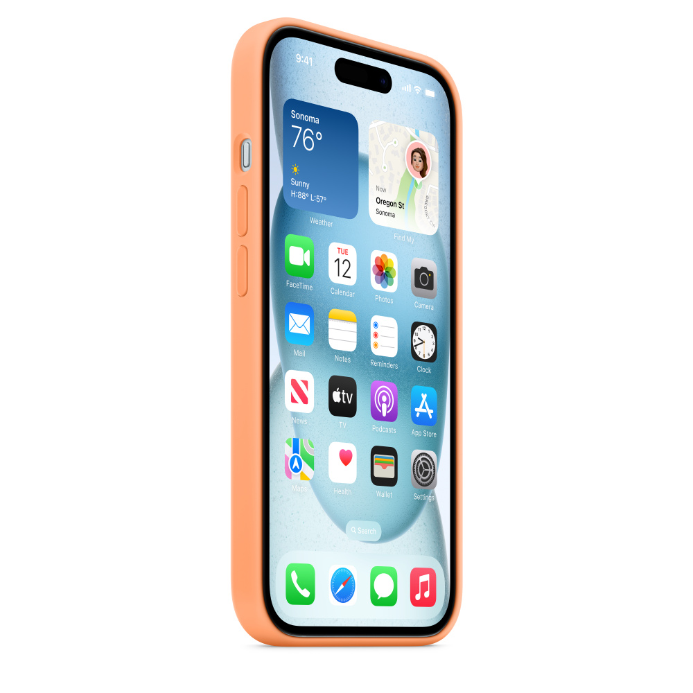 Силиконовый чехол Naturally Silicone Case with MagSafe Orange Sorbet для iPhone 15