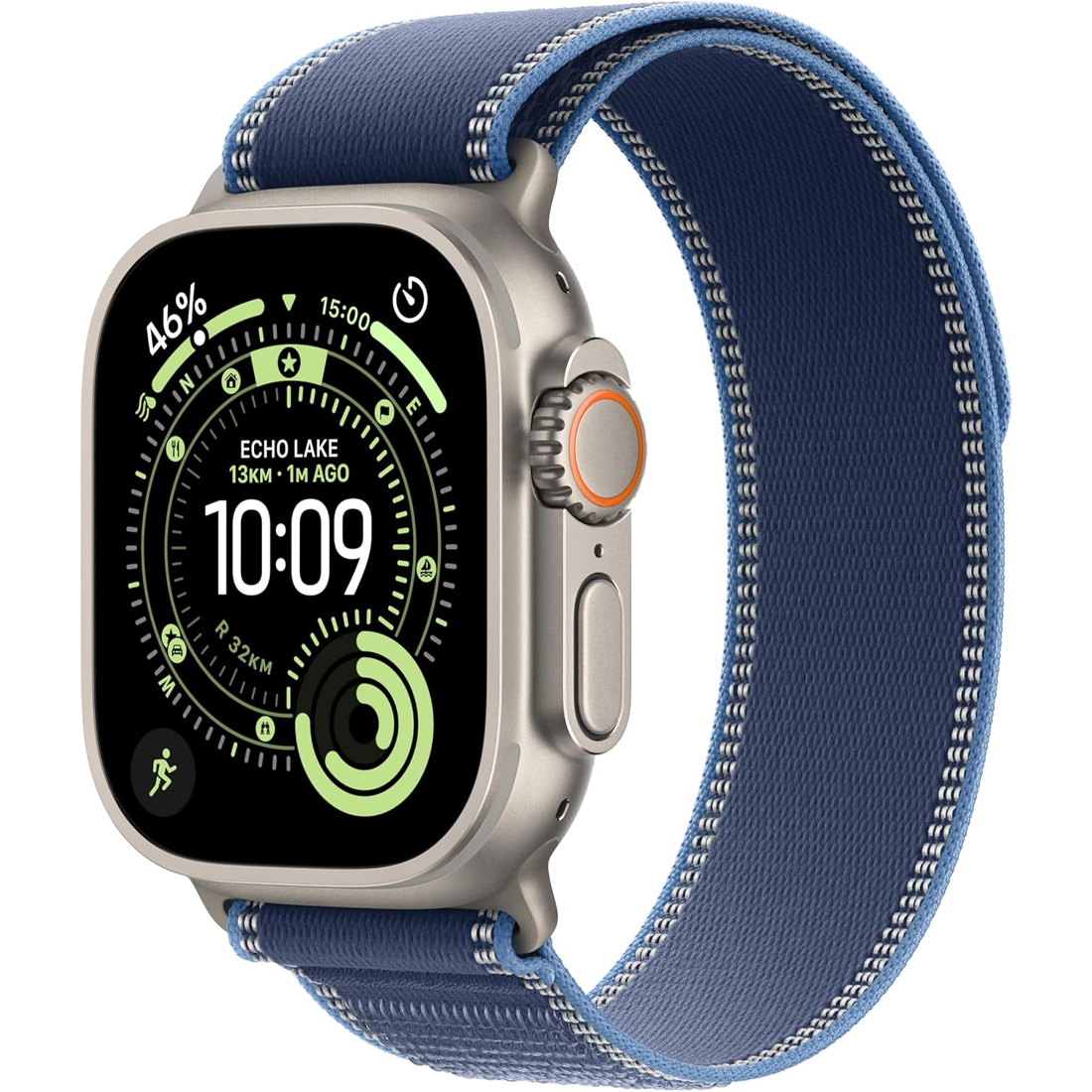 Умные часы Apple Watch Ultra 3 GPS + Cellular, 49mm Natural Titanium Case with Blue/Bright Blue Trail Loop - M/L