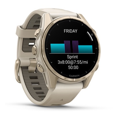 Умные часы Garmin fenix 8 – 43 mm AMOLED Sapphire Soft Gold with fog gray/dark (010-02903-11)