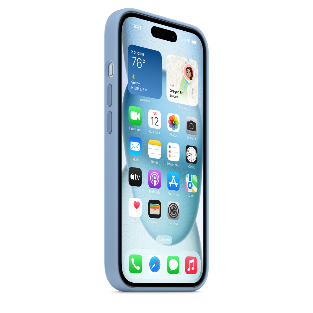 Силиконовый чехол Apple iPhone 15 Silicone Case with MagSafe - Winter Blue (MT0Y3ZM/A) для iPhone 15
