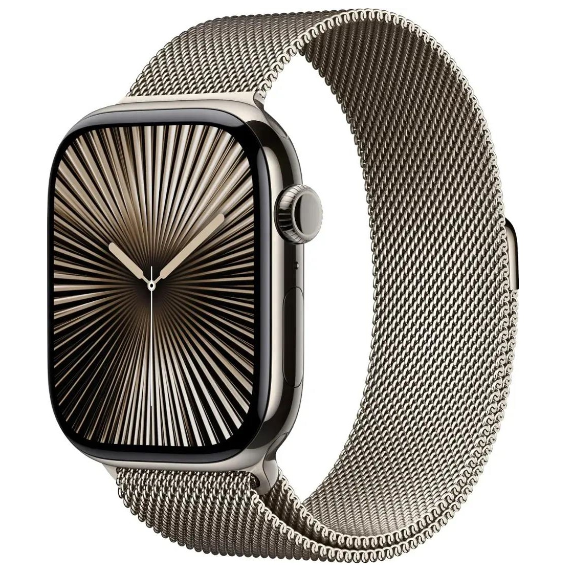 Умные часы Apple Watch Series 10 GPS + Cellular, 46mm Natural Titanium Case with Natural Milanese Loop - M/L