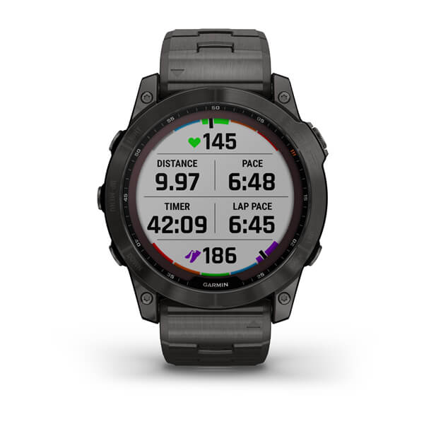 Умные часы Garmin fenix 7X – Sapphire Solar Edition Carbon Grey DLC Titanium with Carbon Grey DLC Vented Titanium Band (010-02541-27)