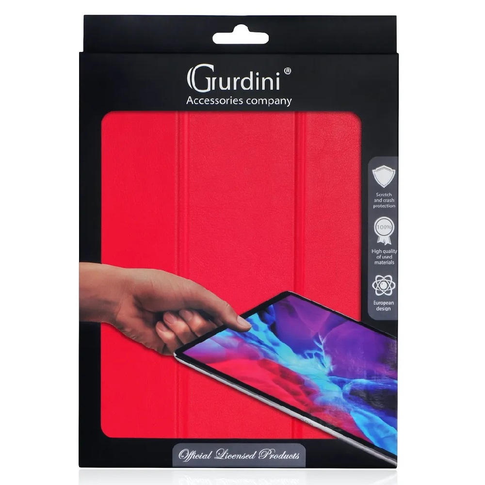 Чехол-книжка Gurdini Leather Series (pen slot) для iPad Pro 12.9 (2020-2022) Red
