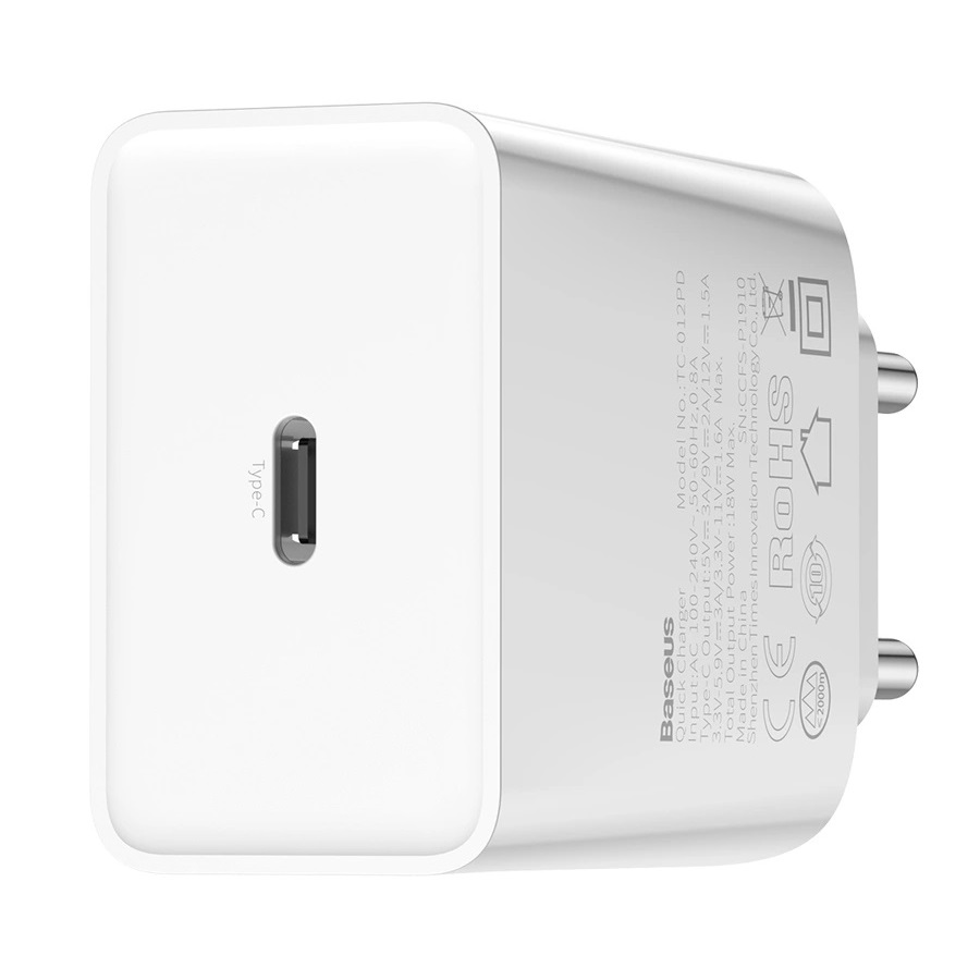 Сетевое зарядное устройство Baseus Speed mini PS PD 18W + Cable PD to Lighting Silver