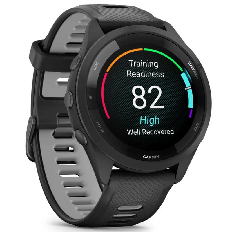 Умные часы Garmin Forerunner 265 Black Bezel and Case with Black/Powder Gray Silicone Band (010-02810-10)