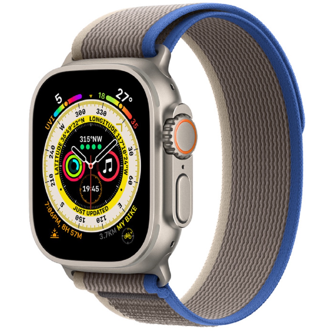 Умные часы Apple Watch Ultra 49 мм Titanium Case Trail Loop Blue/Gray M/L