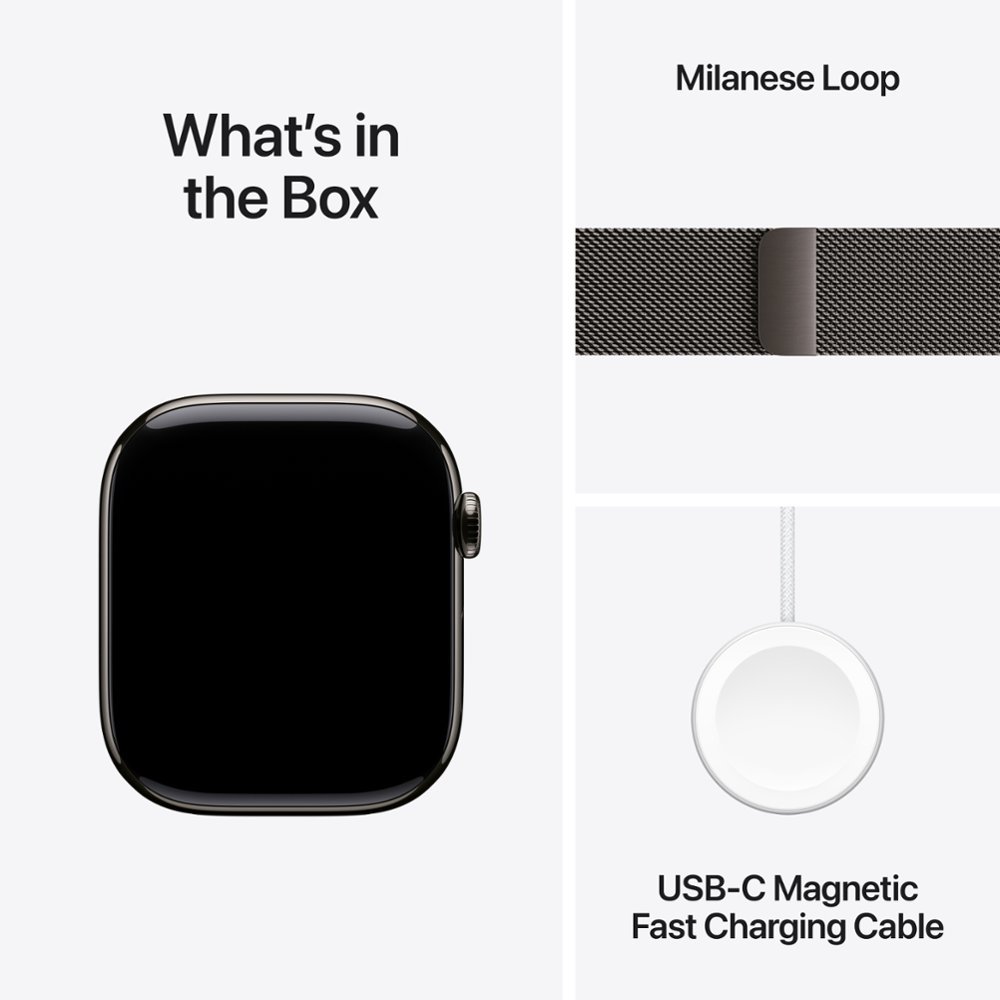 Умные часы Apple Watch Series 10 GPS + Cellular, 46mm Slate Titanium Case with Slate Milanese Loop - S/M