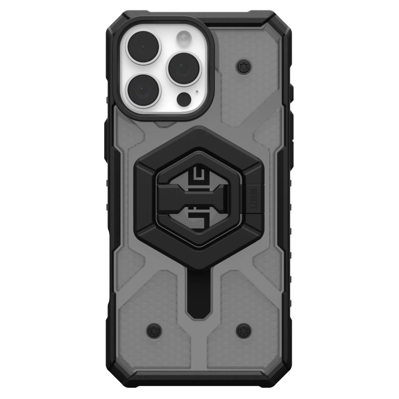Противоударный защитный чехол UAG Pathfinder Clear MagSafe для iPhone 16 Pro Max Ash Case + Black Ring