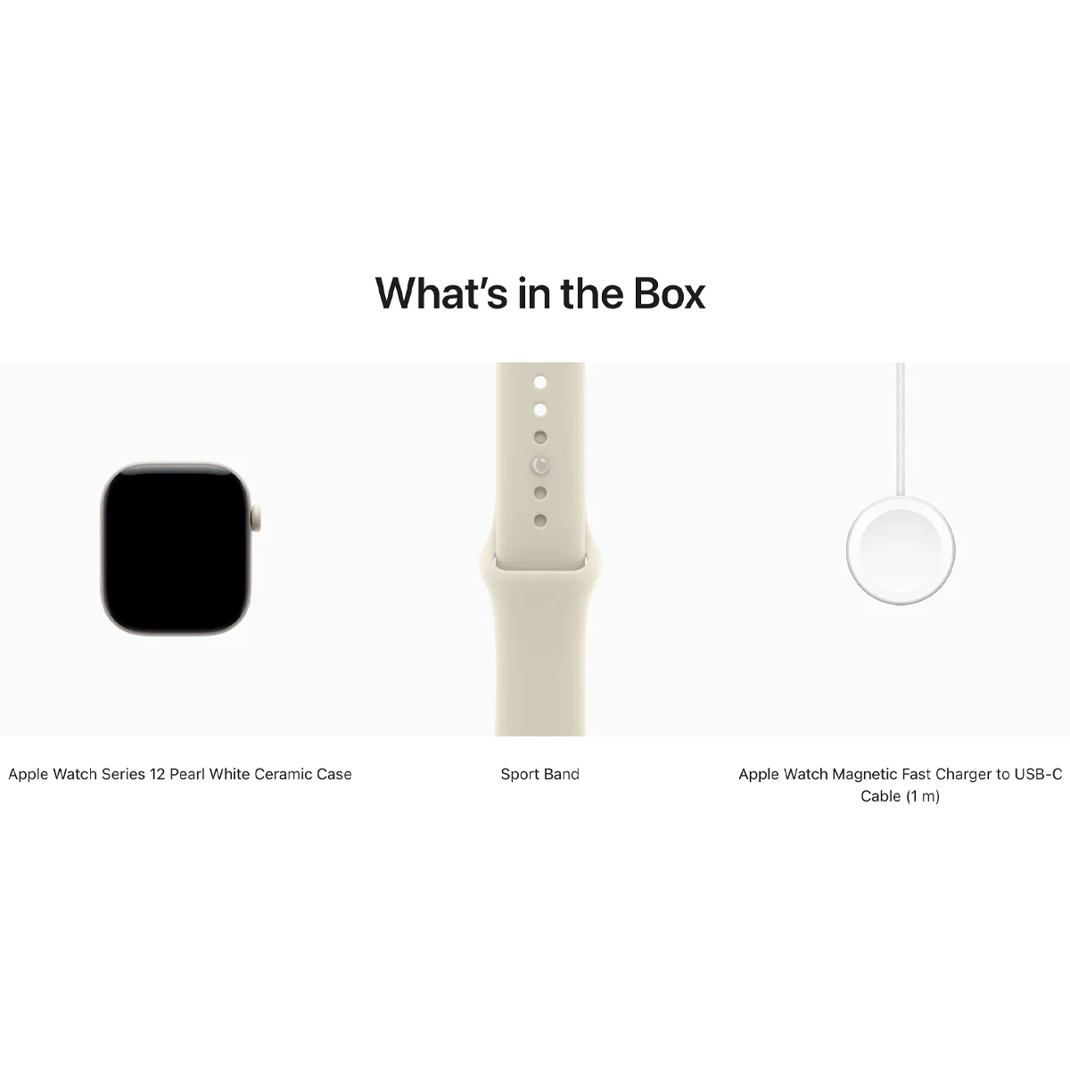 Умные часы Apple Watch Series 12 GPS + Cellular, 42mm Pearl White Ceramic Case with Sand Sport Band - S/M