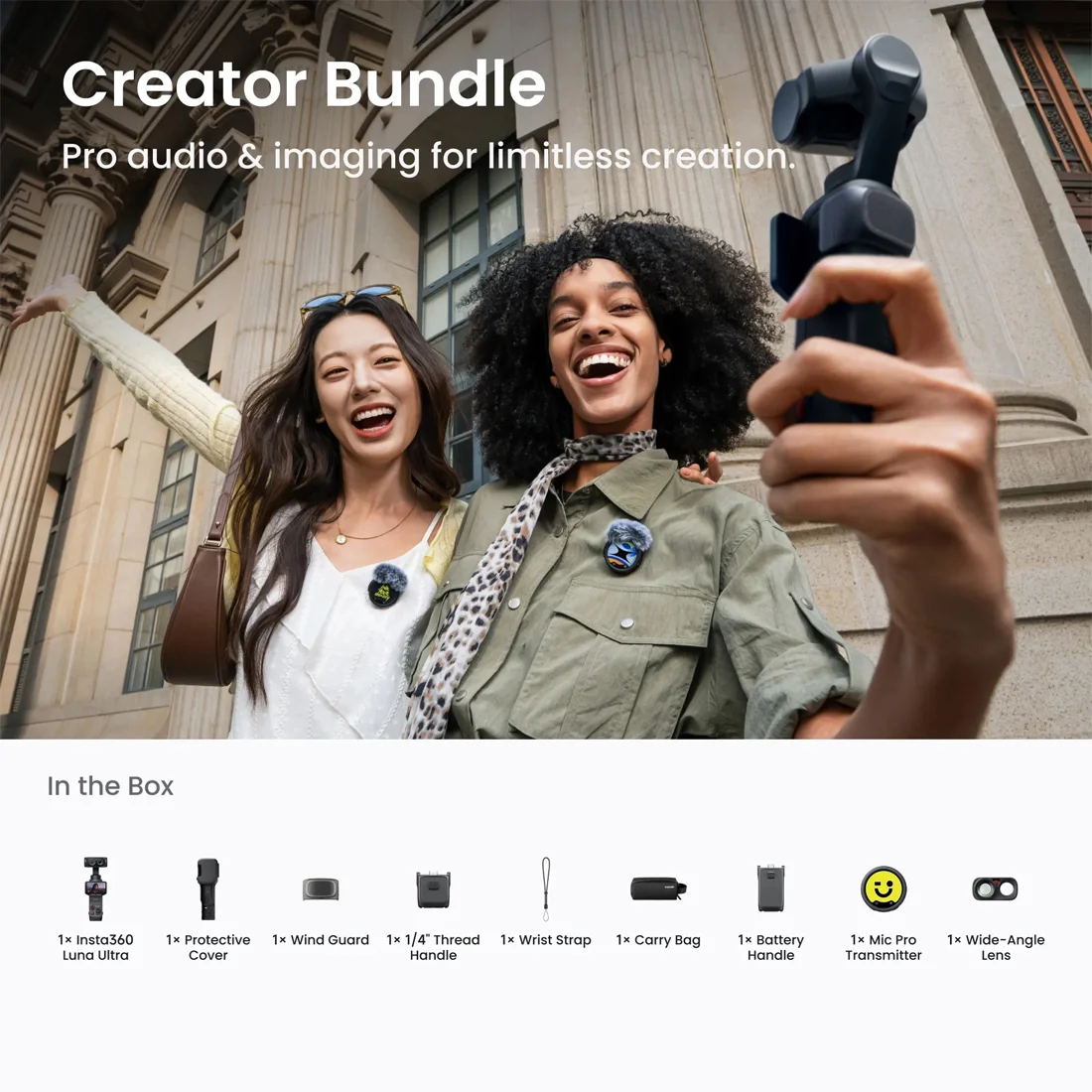 Экшн-камера Insta360 Luna Ultra Creator Bundle Cosmic Black