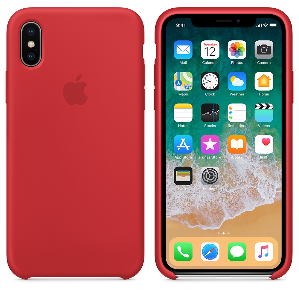 Силиконовый чехол Apple iPhone X Silicone Case - (PRODUCT) RED (MQT52ZM/A) для iPhone X