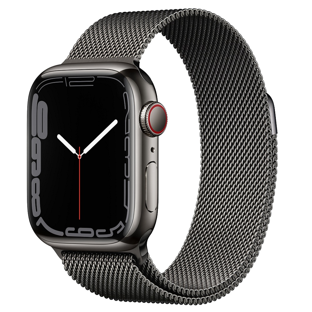 Часы Apple Watch Series 7 GPS + Cellular 41mm (MKJ23) (Graphite Stainless Steel Case with Graphite Milanese Loop)