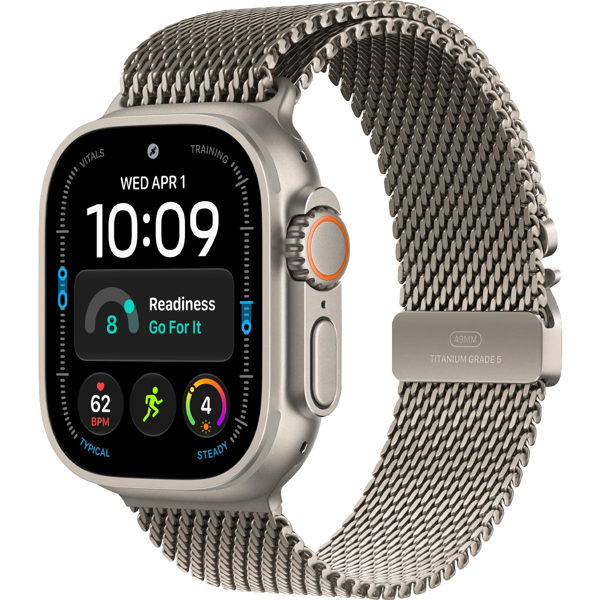 Умные часы Apple Watch Ultra 4 GPS + Cellular, 49mm Natural Titanium Case with Natural Titanium Milanese Loop - Medium