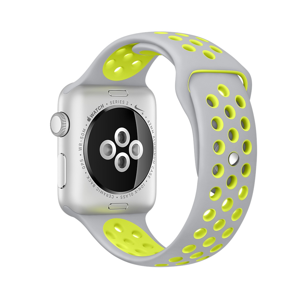 Часы Apple Watch Series 2 42mm (Silver Aluminum Case with Flat Silver/Volt Nike Sport Band)