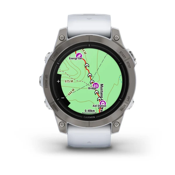 Умные часы Garmin epix Pro (Gen 2) – Sapphire Edition - 47 mm Titanium with Whitestone Band (010-02803-21)