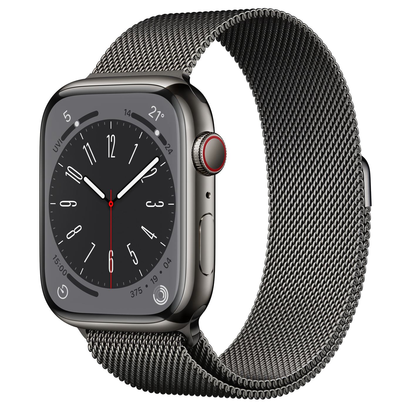 Часы Apple Watch Series 8 GPS + Cellular 45mm (Graphite R Stainless Steel Case with Graphite Milanese Loop)
