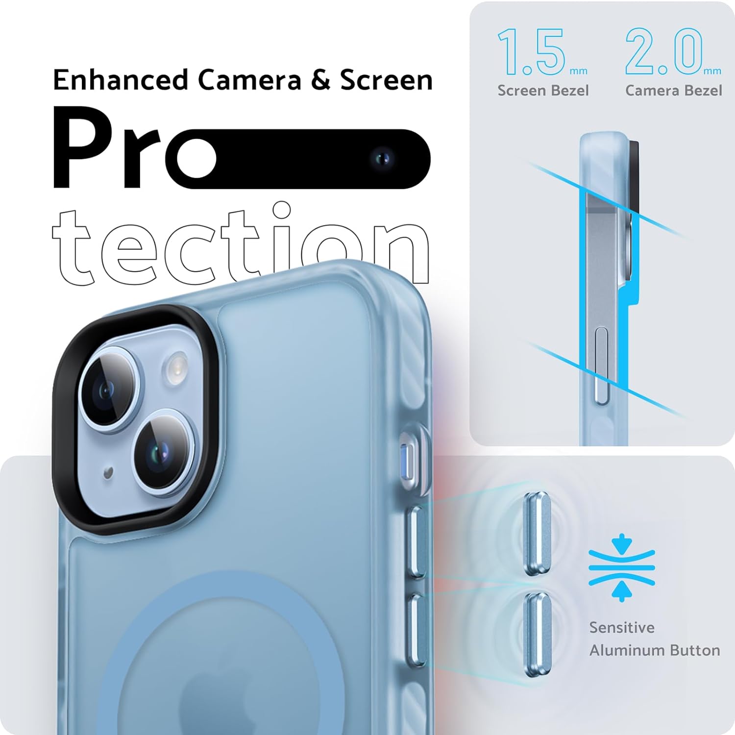 Чехол Gurdini Nano Series with Magsafe Blue для iPhone 15 Plus