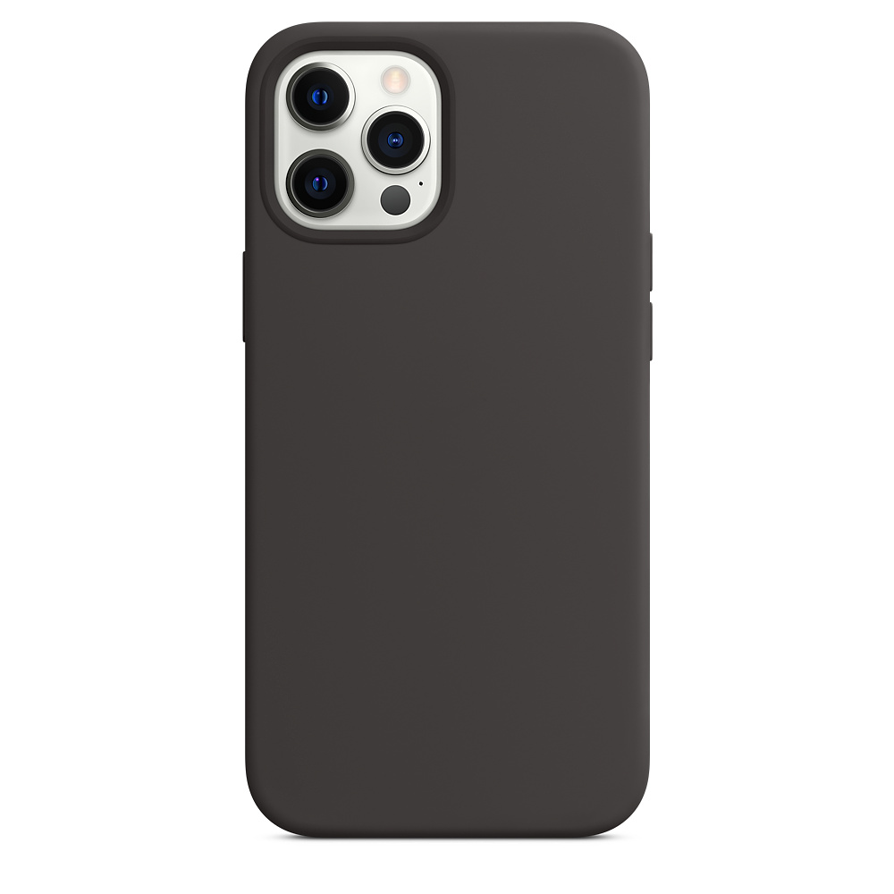 Силиконовый чехол Naturally Silicone Case with MagSafe Black для iPhone 12/12 Pro