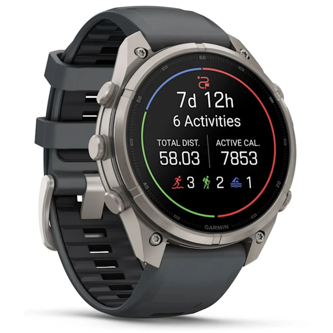 Умные часы Garmin fenix 9 Pro - 47 mm inReach Titanium with Pebble Grey Silicone Band (010-04336-21)