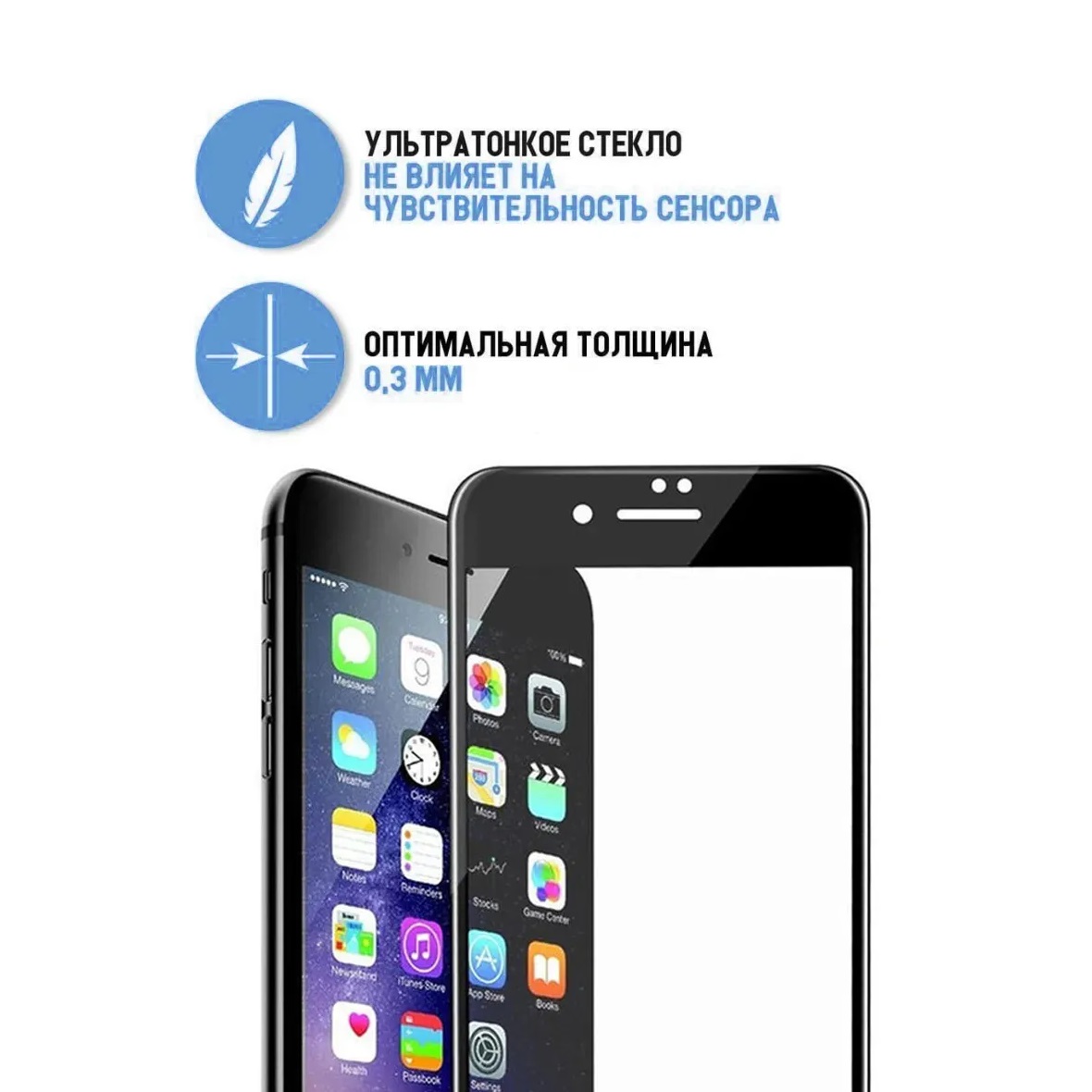Защитное стекло Gurdini 2.5D Full Cover Glass для iPhone 7/8/SE (2020)/SE (2022)