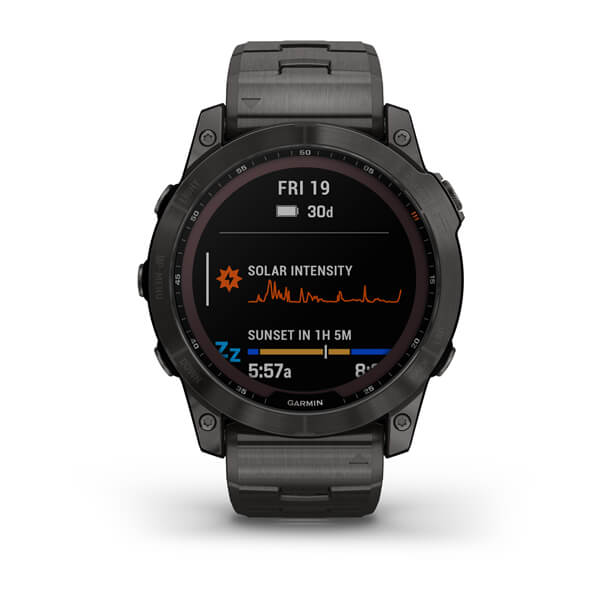 Умные часы Garmin fenix 7X – Sapphire Solar Edition Carbon Grey DLC Titanium with Carbon Grey DLC Vented Titanium Band (010-02541-27)