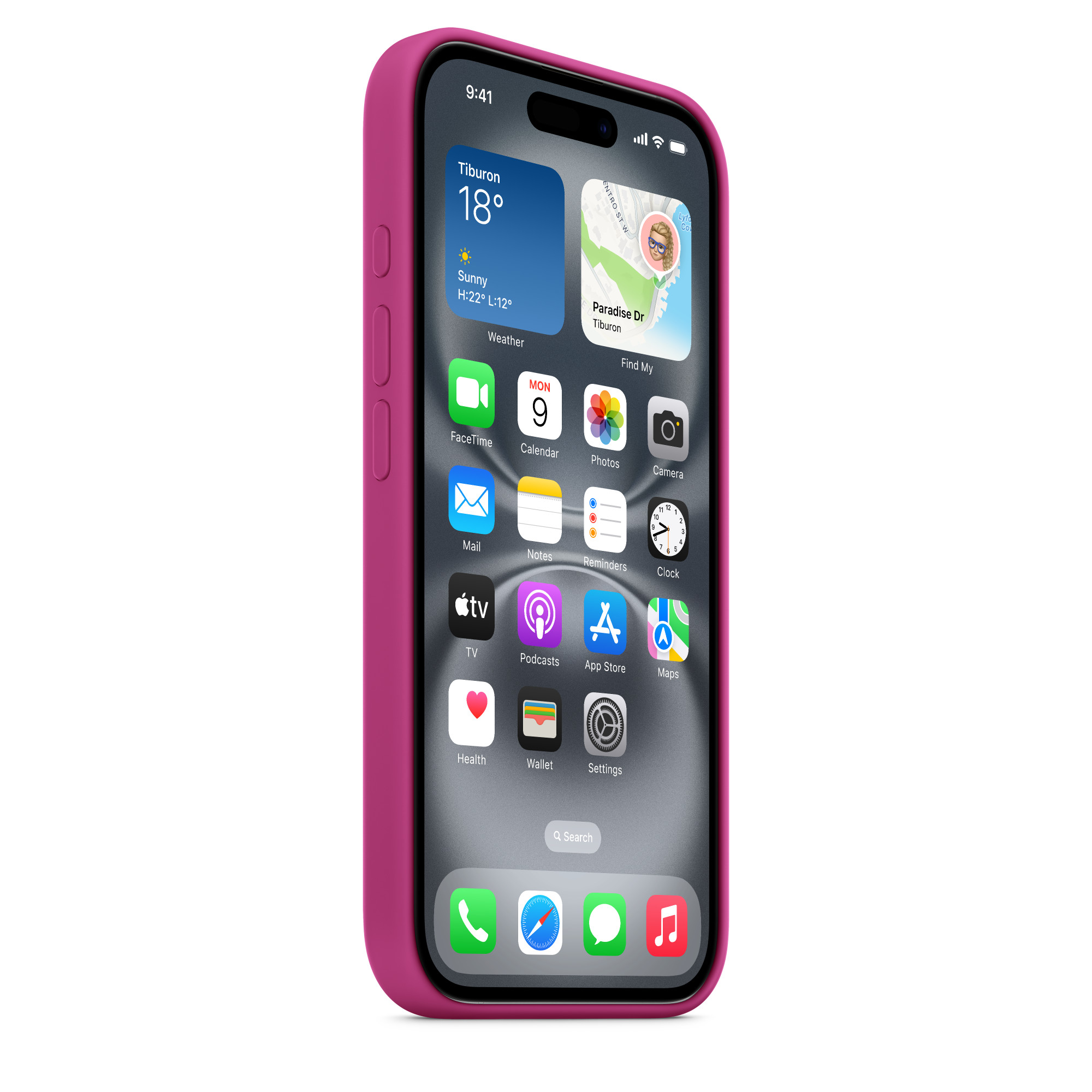 Силиконовый чехол Apple iPhone 16 Silicone Case with MagSafe – Fuchsia (MYY53ZM/A)