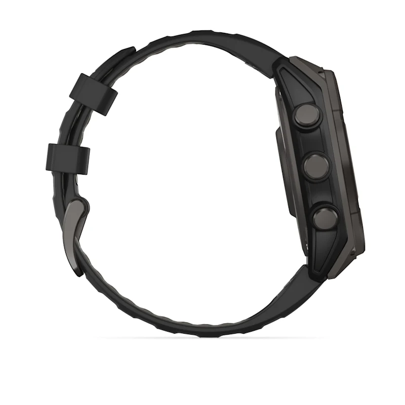 Умные часы Garmin fenix 8 – 47 mm Solar Sapphire carbon gray DLC titanium with black/pebble gray silicone (010-02906-11)