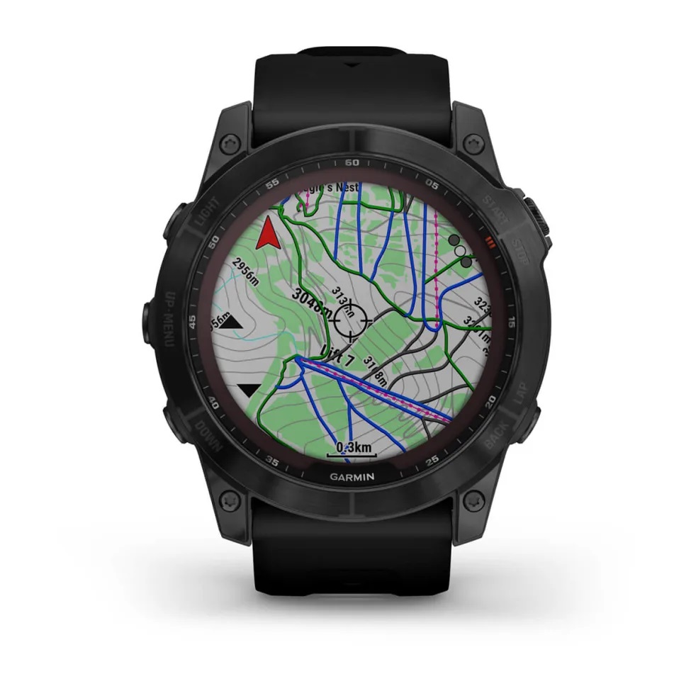 Умные часы Garmin fenix 7X – Sapphire Solar Edition Black DLC Titanium with Black Band (010-02541-23)