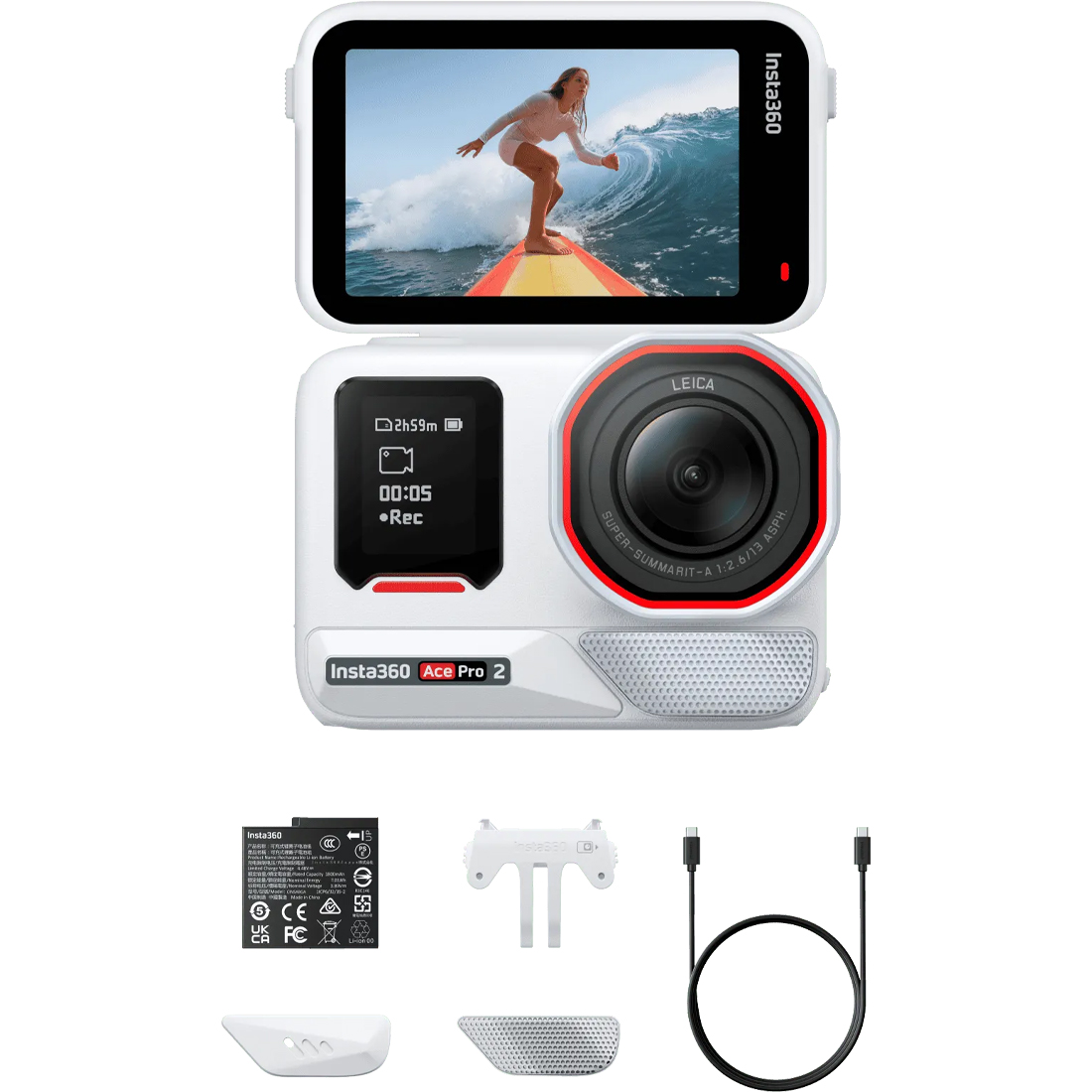 Экшн-камера Insta360 Ace Pro 2 Single Battery Standard Bundle Arctic White