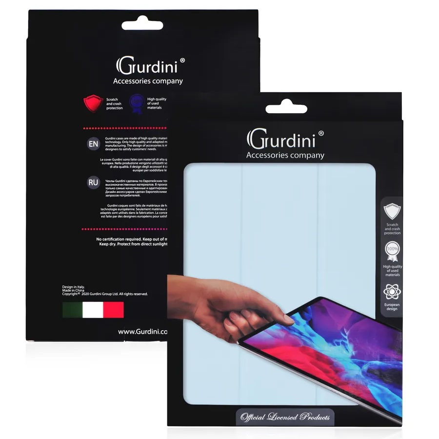 Чехол-книжка Gurdini Milano Series (pen slot) для iPad Pro 12.9 Cloud Blue