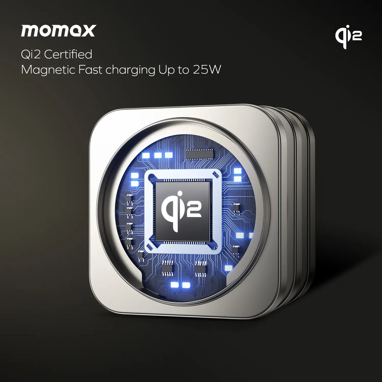 Беспроводное зарядное устройство Momax Q2. Mag Go 3-in-1 Foldable Qi2 15W Magnetic Wireless Total 25W Sandstone