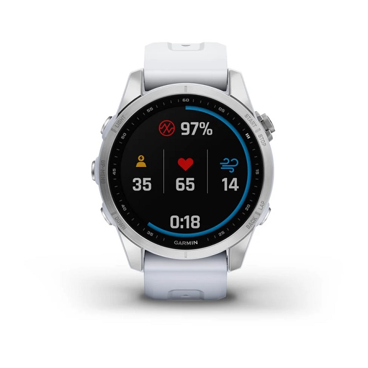 Умные часы Garmin fenix 7S – Standard Edition Silver with Whitestone Band (010-02539-03)