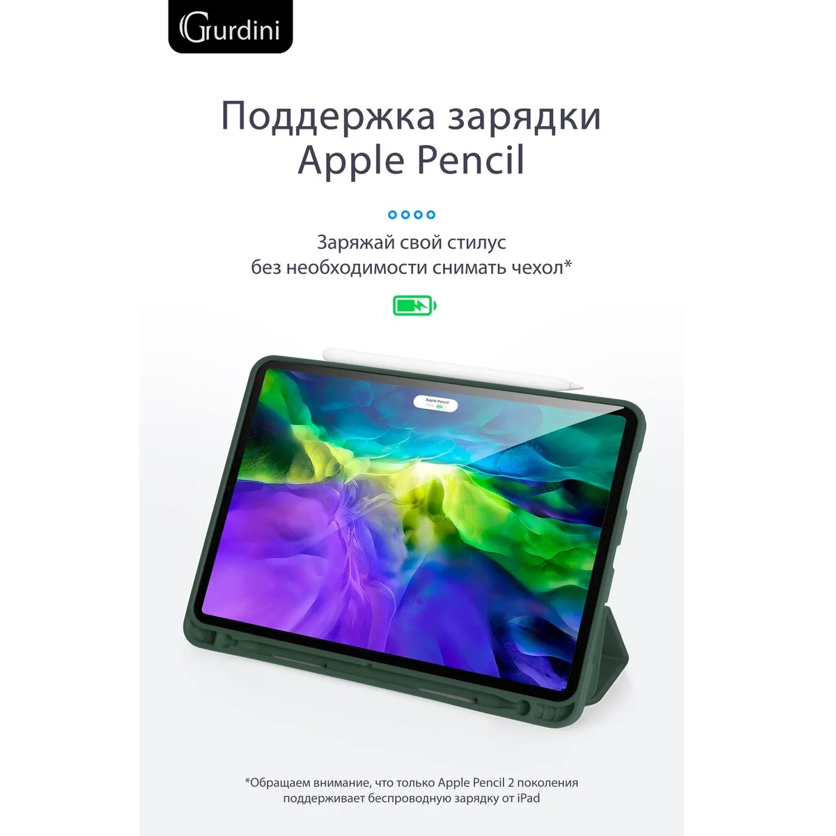 Чехол-книжка Gurdini Milano Series (pen slot) для iPad Pro 11 Pine Green