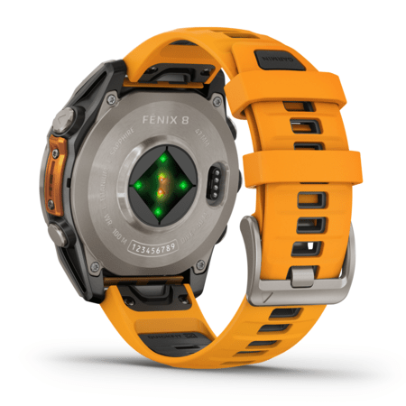Умные часы Garmin fenix 8 – 47 mm AMOLED Sapphire titanium with a spark orange/graphite silicone band (010-02904-11)