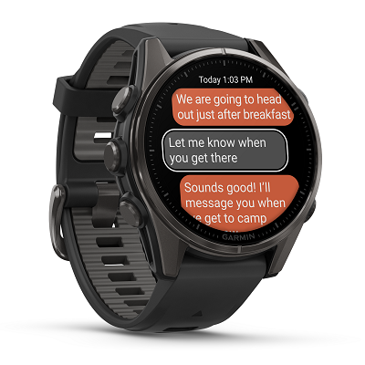 Умные часы Garmin fenix 8 – 43 mm AMOLED Sapphire carbon gray DLC titanium with black/pebble gray silicone (010-02903-21)