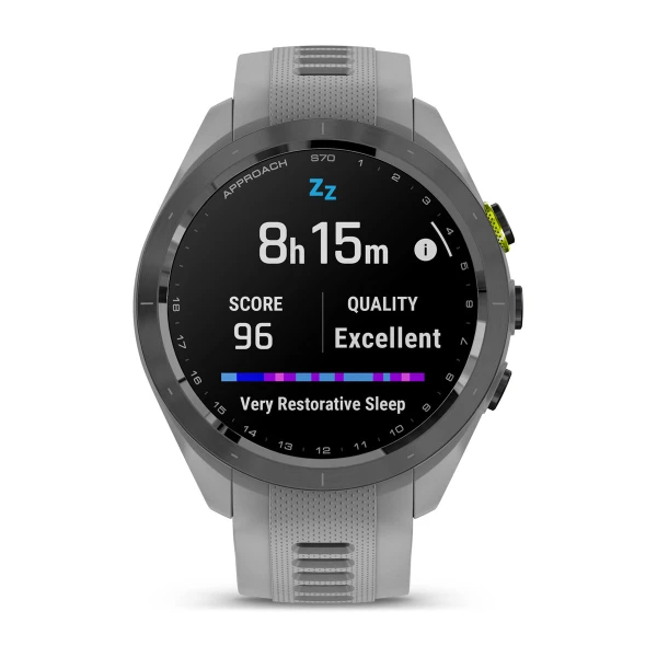 Умные часы Garmin Approach S70 - 42 mm Black Ceramic Bezel with Powder Grey Silicone Band (010-02746-11)