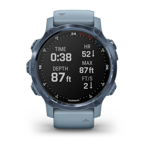 Умные часы Garmin Descent Mk2S Mineral Blue with Sea Foam Silicone Band (010-02403-07)