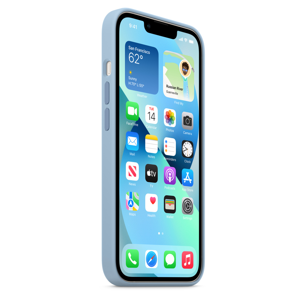 Силиконовый чехол Naturally Silicone Case with MagSafe Blue Fog для iPhone 13